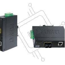 Индустриальный медиа конвертер IFT-802TS15 IP30 Slim type Industrial Fast Ethernet Media Converter SC SM-15KM (-40 to 75 degree C)
