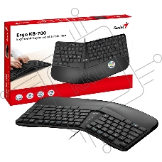 Клавиатура Genius Ergo KB-700, {Черный, проводная, USB, 104 клавиши} [31310053402]