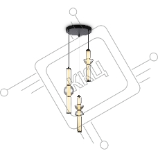 Подвесной светодиодный светильник Ambrella light LH11026/3 BK/SM черный/дымчатый 40W 3000K D380*1720