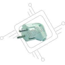 MAKEL 10027 Вилка угловая с заземлением белая