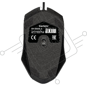 Мышь ExeGate SH-9025L5 (USB, оптическая, 1000dpi, 3 кнопки и колесо прокрутки, длина кабеля 2,55м, черная, OEM)