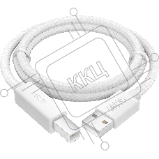 Кабель GCR Premium 1.0m USB 2.0, AM/BM, белый нейлон 28/24 AWG, экран, армированный, морозостойкий