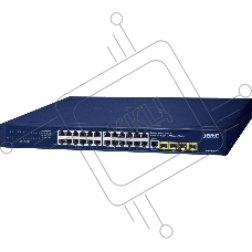 Коммутатор PLANET GS-4210-24T4SR IPv4/IPv6, 24-Port 10/100/1000T + 4-Port 100/1000X SFP L2/L4 SNMP Manageable Gigabit Ethernet Switch with 36-72V Redundant Power (supports ERPS Ring, CloudViewer app, MQTT and Cybersecurity feature)