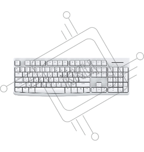 Клавиатура проводная Dareu LK185 White (белый), мембранная, 104 клавиши, EN/RU, 1,8м, размер 440x147x22мм