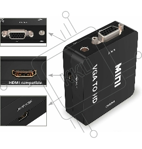 Переходник аудио-видео Premier 5-982 HDMI (f)/RCA (f)/Jack 3.5 (f) черный