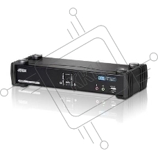 Переключатель KVM ATEN (CS1782A-AT-G) KVM+Audio+USB 2.0, 1 user USB+DVI => 2 cpu USB+DVI, со шнурами USB 2х1.8м., 2560x1600 60Hz DVI-D Dual Link/204