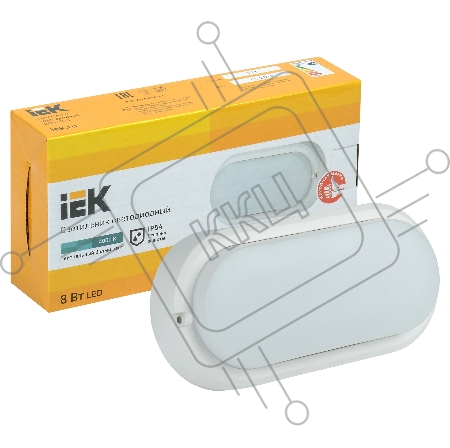 Светильник Iek LDPO0-4011-8-4000-K01  LED ДПО 4011 8Вт IP54 4000K овал белый IEK