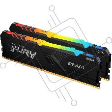 Оперативная память Kingston 32GB DDR4 3200MHz DIMM FURY Beast Black RGB XMP KF432C16BB12AK2/32 kit 2x16Gb, CL16, 288-pin  1.35V  Non-ECC