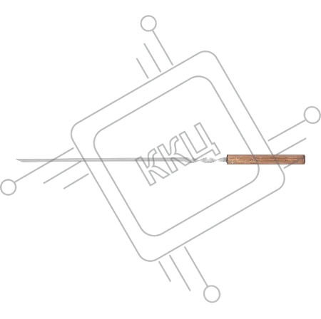Шампур угловой, 600х12х1,5 мм, с цельной деревянной рукояткой, нерж. сталь, Camping// Palisad