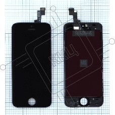 Дисплей для Apple iPhone 5S в сборе с тачскрином (AAA) черный