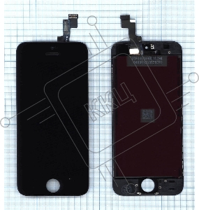 Дисплей для Apple iPhone 5S в сборе с тачскрином (AAA) черный
