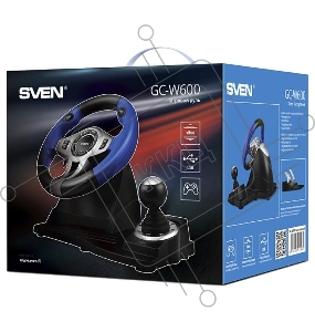 Sven GC-W600 Руль чёрный (виброотдача, педали, джойстик, 12 кн., USB)