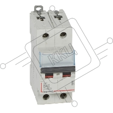 Выключатель автоматический двухполюсный DX3 10000 40А B 16кА | 408946 | Legrand