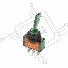 Тумблер 12V 20А (3c) ON-OFF однополюсный  с зеленой подсветкой  REXANT