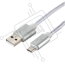 Кабель USB 2.0 Cablexpert CC-U-mUSB02S-3M, AM/microB, серия Ultra, длина 3м, серебристый, блистер