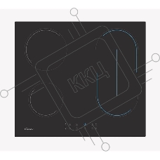 Стеклокерамическая электрическая варочная панель CANDY CH64BVT