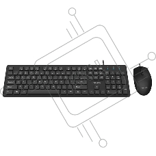 Проводной комплект Philips SPT6264, USB 2.0 104 клав/3 кнопки, 800-2400dpi, русская заводская раскладка, чёрный