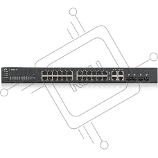 Коммутатор ZYXEL GS1920-24v2 Hybrid Smart switch Zyxel Nebula Flex, 24xGE, 4xCombo (SFP/RJ-45), silent (fanless), Standalone / cloud management