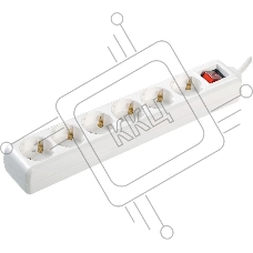 Удлинитель 6х5м с заземл. 16А IP20 У06К с выкл. 2P+PE ИЭК WYP10-16-06-05-ZK-N