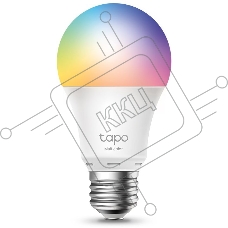 Умная многоцветная Wi‑Fi лампа Tapo Smart WiFi Bulb, A60 size，E27 base, 9.5W, 16 million colors, 2000k-6500k tunable white, 800 lumens brightness and diммable, 802.11b/g/n 2.4G WiFi connection, work with 200-240 V, 50/60 Hz power voltage and frequency, wo