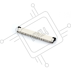 Разъем FPC  Half Coverage Bottom Contact 1.0K-BX-28PWB 28 pin высота 2мм шаг 1мм