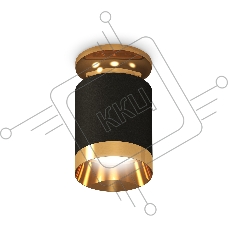 Светильник Ambrella Light XS6302160 SBK/PYG черный песок/золото желтое полированное MR16 GU5.3 (N6905, C6302, N6134)