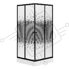Душевой уголок BAU Stil квадратный с поддоном 100x100х195, прозрачное закаленное стекло с черным рис
