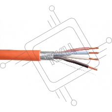 Кабель монтажный огнестойкий ТЕХНОКАБЕЛЬ-НН КПСЭнг(А)-FRLS-2х2х0,75, медный, экранированный, с низким дымо и газовыделением, 50 м, оранжевый