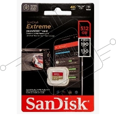 Флеш карта microSD 512GB SanDisk microSDXC Class 10 UHS-I A2 C10 V30 U3 Extreme 190MB/s