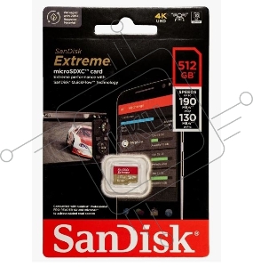 Флеш карта microSD 512GB SanDisk microSDXC Class 10 UHS-I A2 C10 V30 U3 Extreme 190MB/s