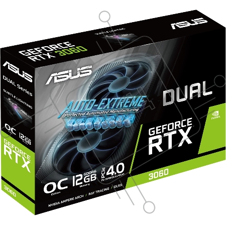 Видеокарта Asus DUAL-RTX3060-O12G-V2 LHR NVIDIA GeForce RTX 3060 12288Mb 192 GDDR6 1837/15000/HDMIx1/DPx3/HDCP Ret