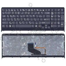 Клавиатура для ноутбука Sony Vaio VPC-F219fc черная с подсветкой с черной рамкой