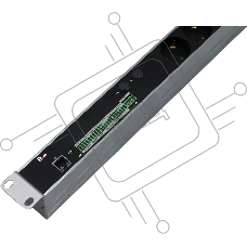 Блок силовых розеток Rem, IEC 60320 С13 х 12, IEC 60320 С19 х 8, вход колодка, 1863х45х60 мм (ВхШхГ), 32А, автомат, алюминий, с мониторингом