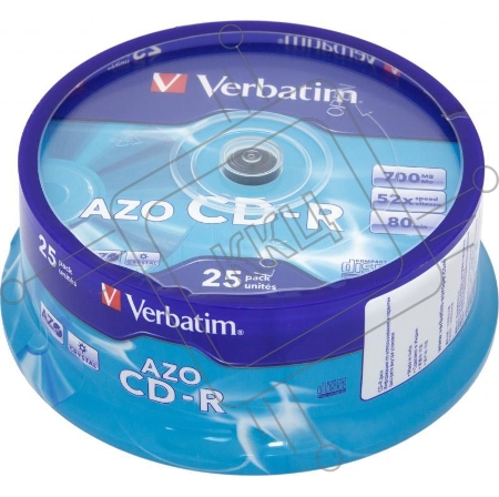 Диск CD-R Verbatim 700Mb 52x Cake Box (25шт) (43352)