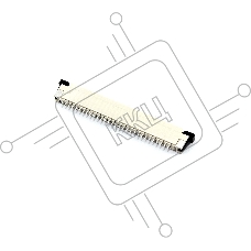 Разъем FPC  Half Coverage Bottom Contact 1.0K-BX-30PWB 30 pin высота 2мм шаг 1мм