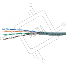 Кабель Cablexpert, UTP5e, 4 пары, 7 *0.18 мм, медь, многож., 305 м, Fluke Test, серый