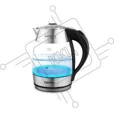 Чайник Centek CT-0059 London, стекло, 1.8л, 2200Вт, LED-подсветка, отделка нерж.