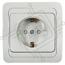Розетка 1-м CLASSICO защ. шторки с заземл. 2028x бел. ASD / IN HOME 4690612000978