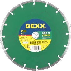 Круг алмазный DEXX 36701-230_z01  универсальный сегментный для УШМ 230х7х22.2мм