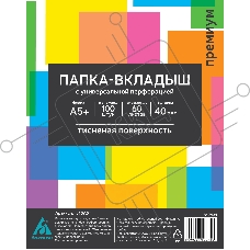 Папка-вкладыш Бюрократ Премиум -013A5T тисненые А5 40мкм (упаковка: 100 шт)