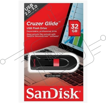 Флеш Диск Sandisk 32Gb Cruzer Glide SDCZ60-032G-B35 USB2.0 черный