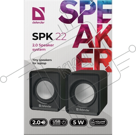 Акустическая 2.0 система Defender#1 SPK 22 черный, 5 Вт, питание от USB 65503