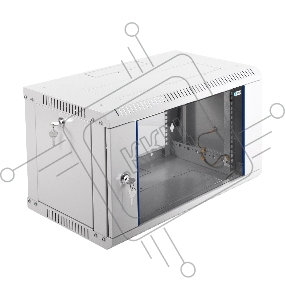 Шкаф телеком. настенный разборный 6U (600х350) дверь стекло,цвет черный (ШРН-Э-6.350-9005) (1 коробка)