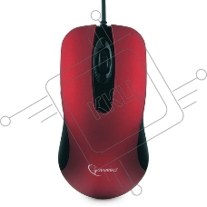 Мышь проводная Gembird MOP-400-R красный, 1000 dpi, USB, кнопки - 3