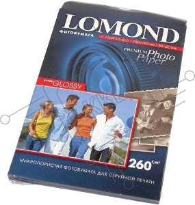 Фотобумага Lomond 1103104 A5/260г/м2/20л./белый высокоглянцевое для струйной печати
