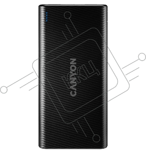 Мобильный аккумулятор CANYON PB-106 Power bank 10000mAh Li-poly battery, Input 5V/2A, Output 5V/2.1A(Max), USB cable length 0.3m, 140*68*16mm, 0.24Kg, Black