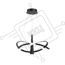 Подвесной светодиодный светильник Ambrella light FL5368/2+1 BK черный 47W 3000K-6400K D480*1200 (ПДУ ИК)
