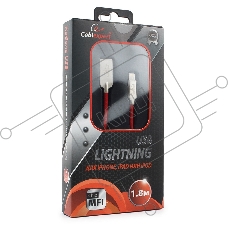 Кабель USB Cablexpert для Apple CC-P-APUSB02R-1.8M, MFI, AM/Lightning, серия Platinum, длина 1.8м, красный, блистер