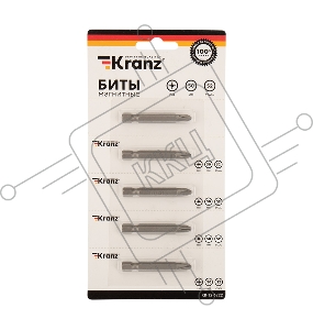 Бита PH 2x50 мм для шуруповерта сталь S2 5 шт. (лента) Kranz