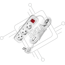 Удлинитель 3х2м с заземл. 16А IP20 S-303 с выкл. ПВС 3х1 UNIVersal 9634418
